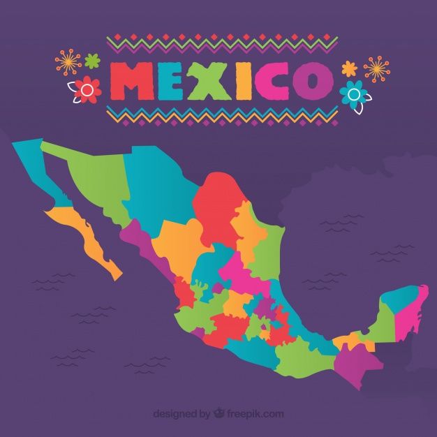 626x626 Fondo Plano De Mapa De Vector Gratuito Mexico