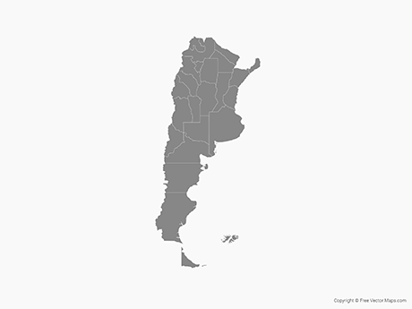 460x345 Vector Map Of Argentina With Provinces