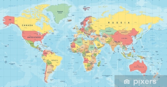 700x364 Vinilo Para Armario Vector De Mapa Del Mundo