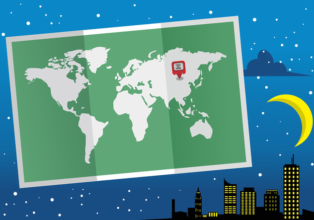 632x443 Folded World Map Mapa Mundi Vector Design Free Vector Download