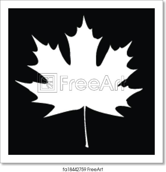 561x581 Free Art Print Of White Maple Leaf Silhouette Maple Leaf