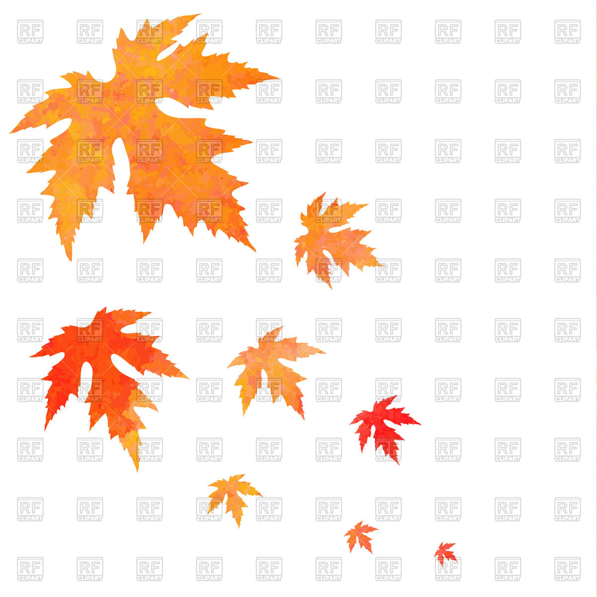 Watercolor Painted Orange Falling Maple Leaves Vector Image 1200x1200 Watercolor Painted Orange Falling Maple Leaves Vector Image