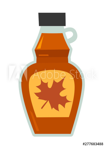 358x500 Maple Syrup Vector Illustration Traditional Canada's Topping Flat