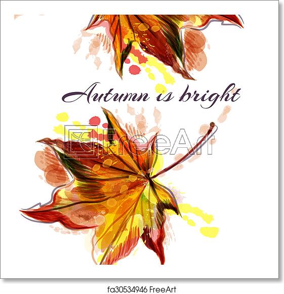 561x581 Free Art Print Of Autumn Vector Background With Yellow Red Maple