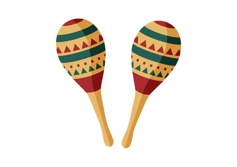 800x566 Pair Of Maracas Flat Vector