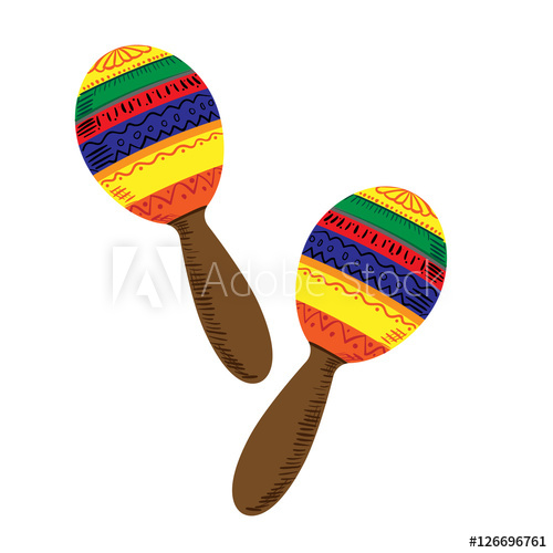 500x500 Colorful Maracas Vector Illustration