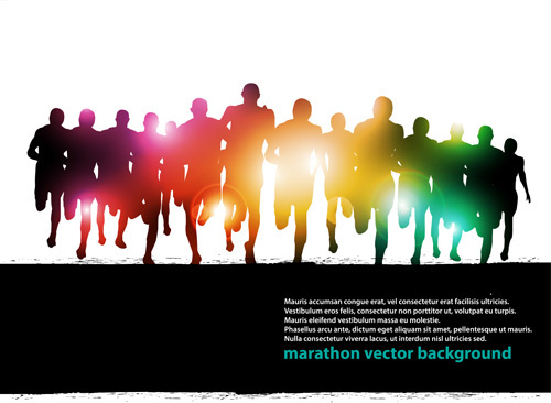 500x366 Marathon Running Vector Image Free Vector Download