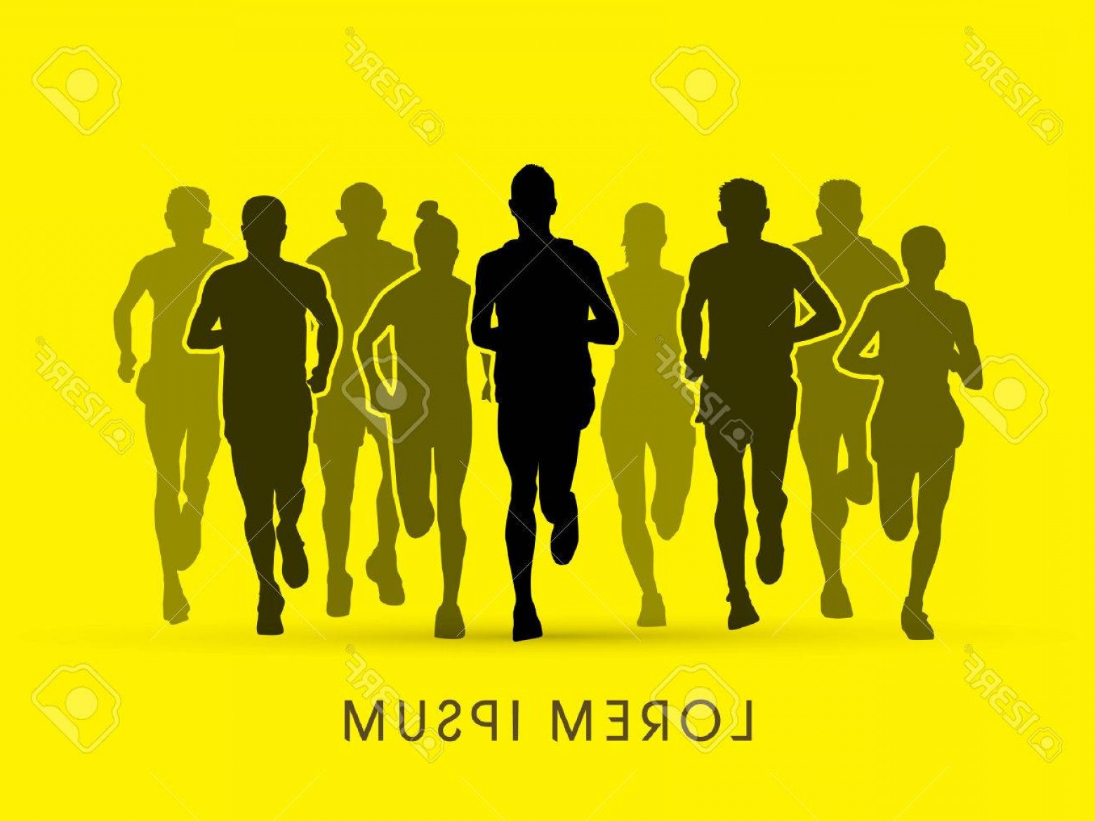 1560x1170 Photostock Vector Marathon Runners Front View Graphic Vector