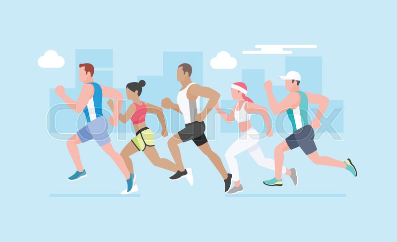 800x487 Running Marathon Vector Stock Vector Colourbox