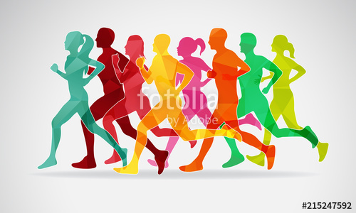500x300 Running Marathon Vector Illustration Stock Image And Royalty