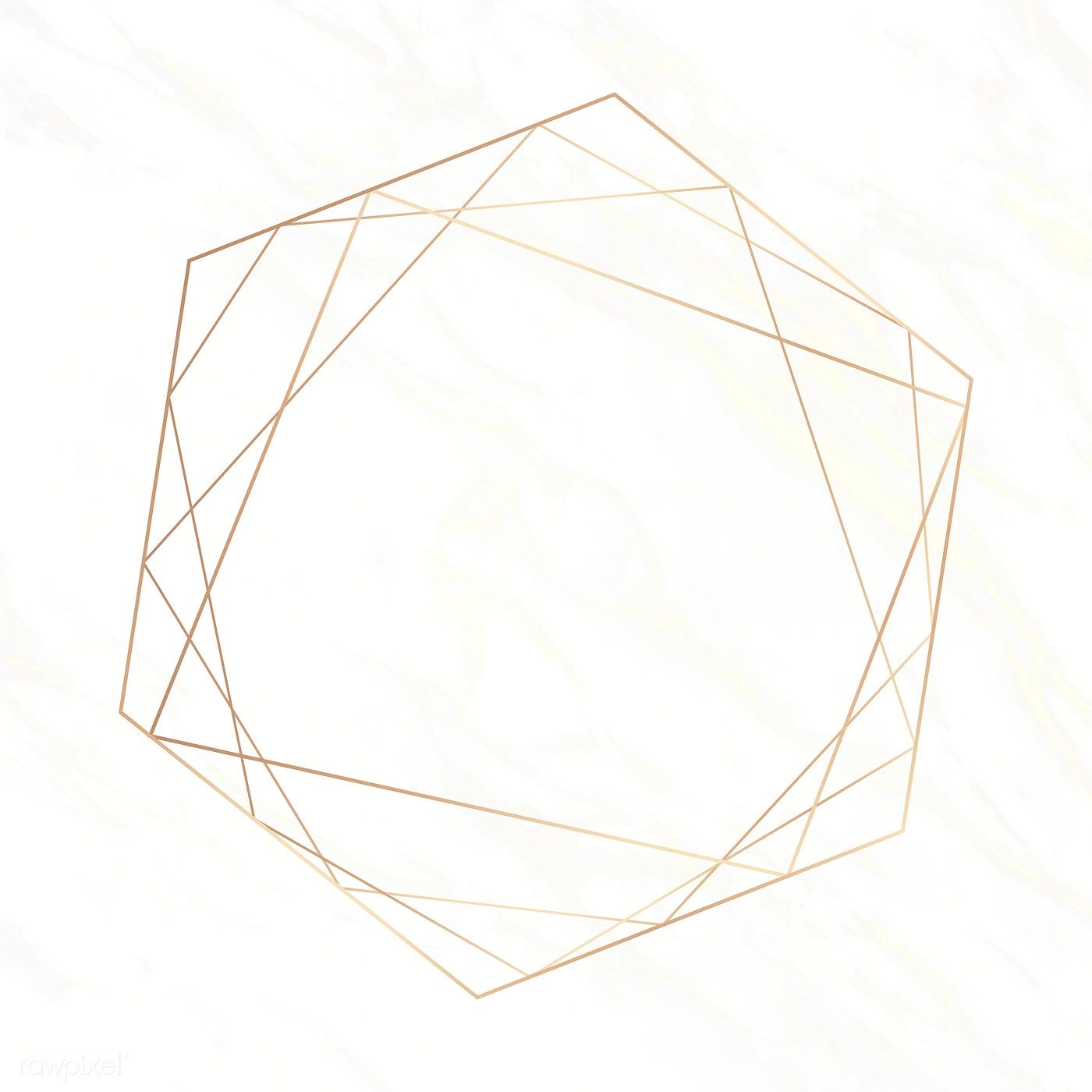 1400x1400 Gold Geometric Frame On A White Marble Background Vector Free