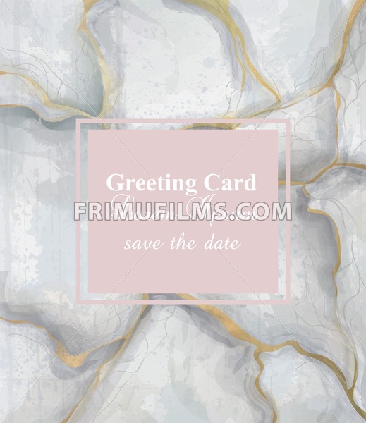 519x600 Greeting Card Golden Gray Marble Background Vector Luxury Stone