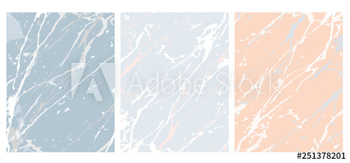 500x234 Set Of Delicate Abstract Marble Vector Layouts White, Pink