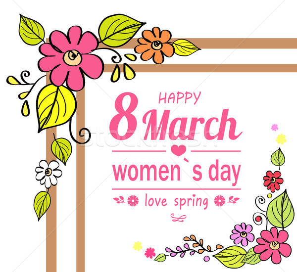 600x550 Happy Womens Day March, Vector Illustration Vector Illustration