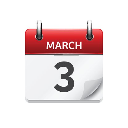 416x416 March Vector Flat Daily Calendar Date And Time Premium Clipart