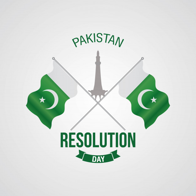 626x626 Pakistan Resolution Day Celebrated In March Vector Premium