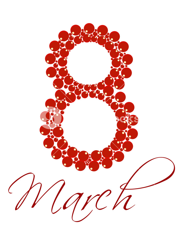 750x1000 Vector Illustration Of A Text March For International Womens Day