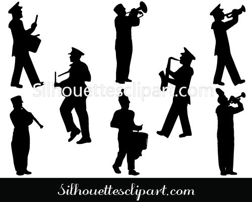 Marching Band Silhouette Vector Military Vector Graphics Music 500x400 Marching Band Silhouette Vector Military Vector Graphics Music