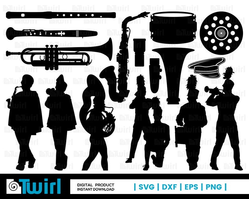 Marching Band Silhouette Vector at Vectorified.com | Collection of