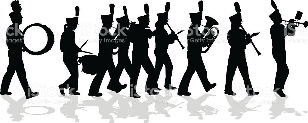 A Vector Silhouette Illustration Of A Marching Band Performing 1024x408 A Vector Silhouette Illustration Of A Marching Band Performing