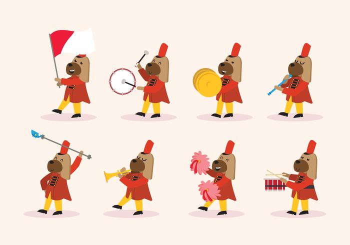 700x490 Dog Marching Band Vector Stock Images
