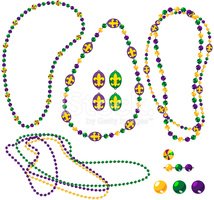 214x200 Mardi Gras Bead Pack Stock Vectors