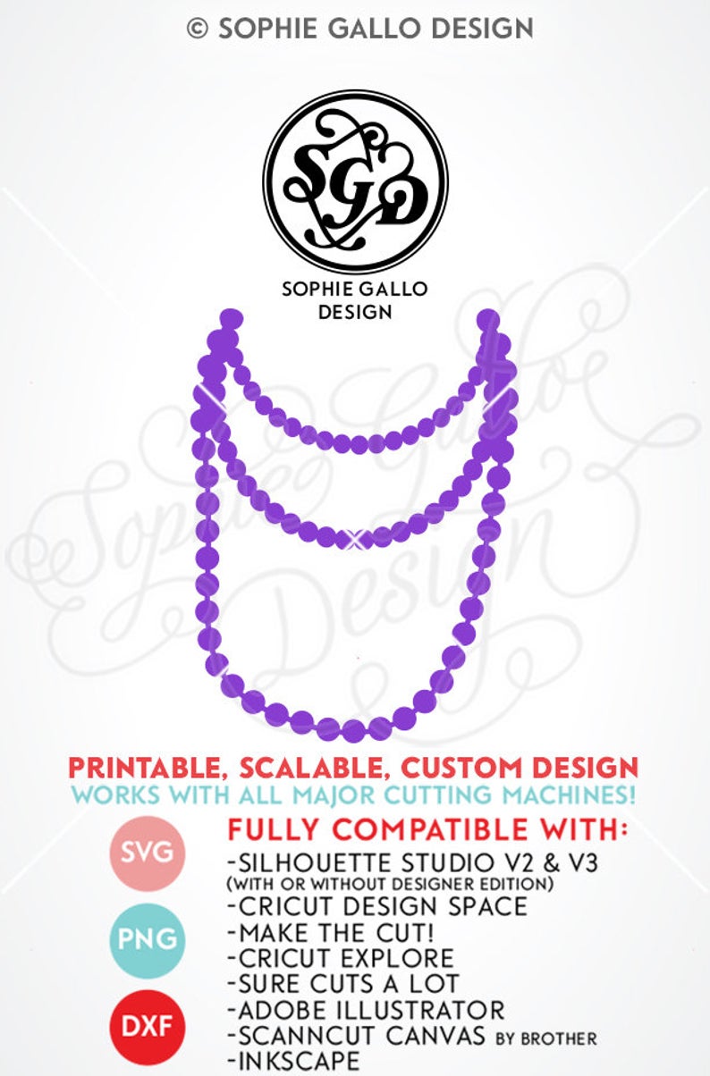 794x1204 Mardi Gras Beads Dxf Png Digital Download For Etsy