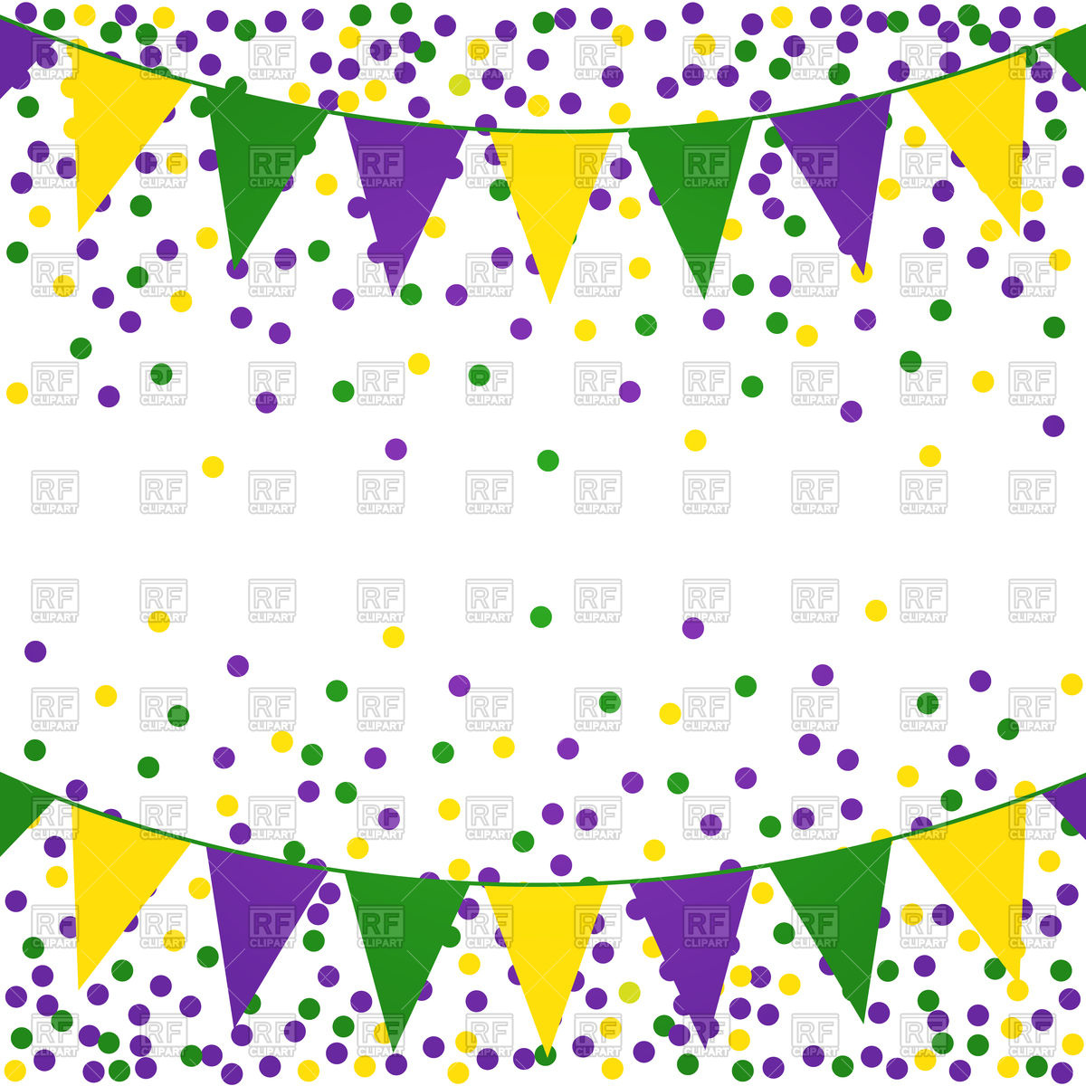 1200x1200 Mardi Gras Background With Beads And Flags Vector Image Of Holiday