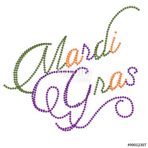 500x500 Mardi Gras Spelled Out
