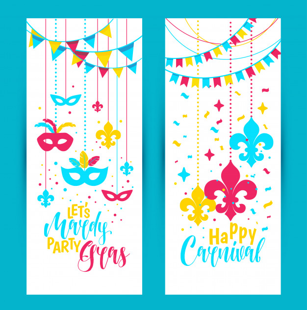 626x632 Mardi Gras Beads Colored Frame With A Mask Vector Premium Download