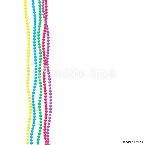 500x500 Mardi Gras Beads Isolated On White Background Vector