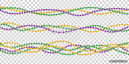 500x250 Vector Realistic Isolated Beads For Mardi Gras For Decoration