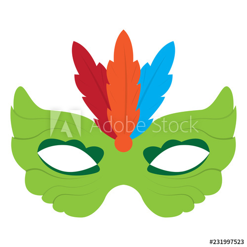 500x500 Isolated Colored Mardi Gras Mask Vector Illustration Design