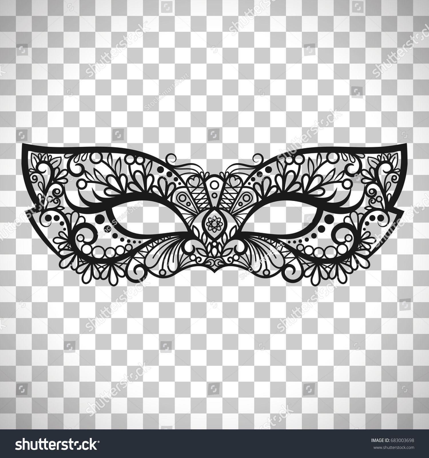 1500x1600 Beautiful Lace Mask, Mardi Gras Vector Mask Isolated