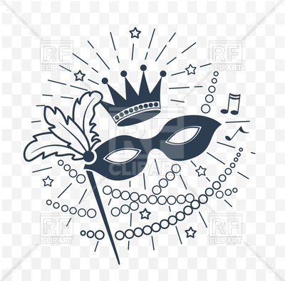 400x395 Mardi Gras Mask Icon Vector Image Of Holiday Rodnikovay
