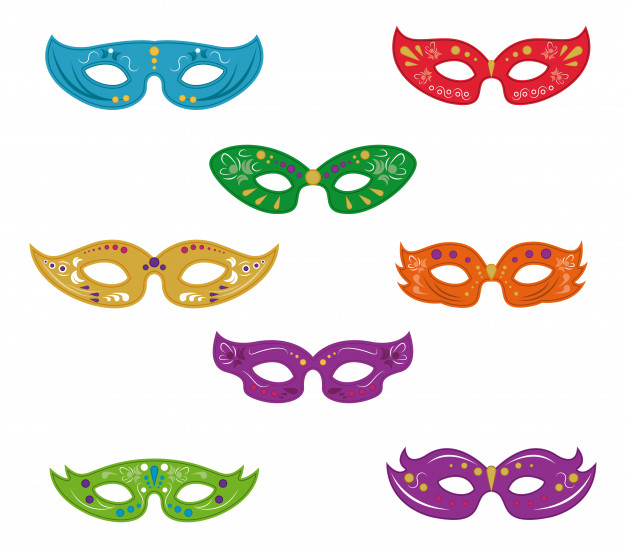 626x548 Set Of Mardi Gras Masks Vector Premium Download