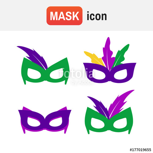 500x500 Carnaval Isolated Gras Mardi Gras Mask, Vector Mardi Gras Masks