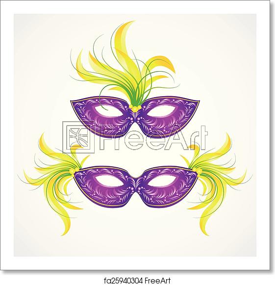 561x581 Free Art Print Of Mardi Gras Carnival Mask Vector Illustration