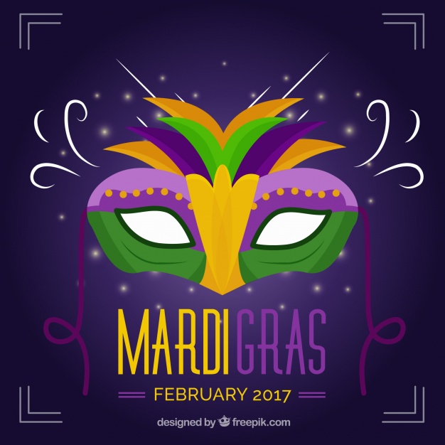 626x626 Elegant Mardi Gras Mask Background Vector Free Download