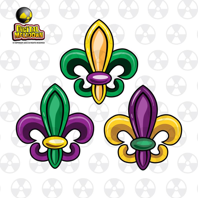 794x794 Mardi Gras Vector Clipart Fleur De Lis Mardi Gras Style Etsy