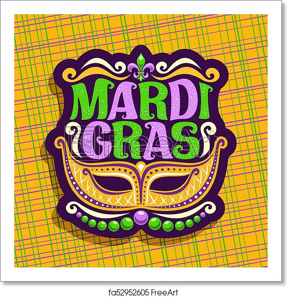 561x581 Free Art Print Of Vector Logo For Mardi Gras Vector Logo