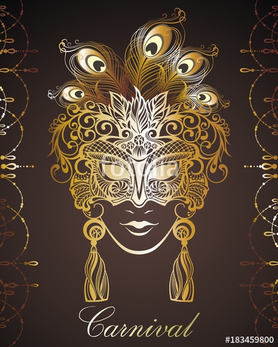 400x500 Beautiful Mask Of Lace Mardi Gras Vector Background Stock