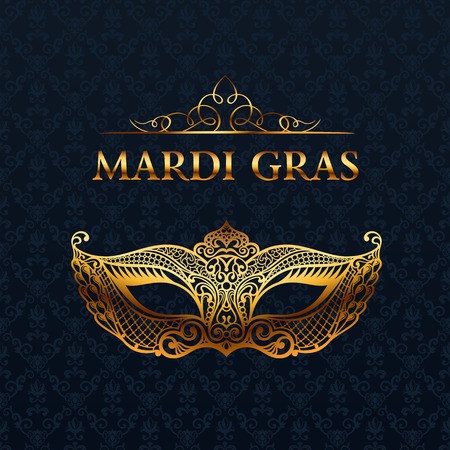 450x450 Beautiful Mask Of Lace Mardi Gras Vector Background Gold