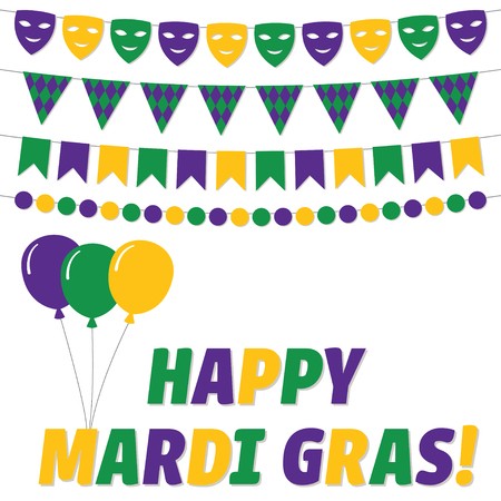 450x450 Happy Mardi Gras, Vector Greeting Card Royalty Free Vector Graphics
