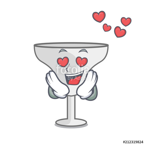 500x500 In Love Margarita Glass Mascot Cartoon Stock Image And Royalty