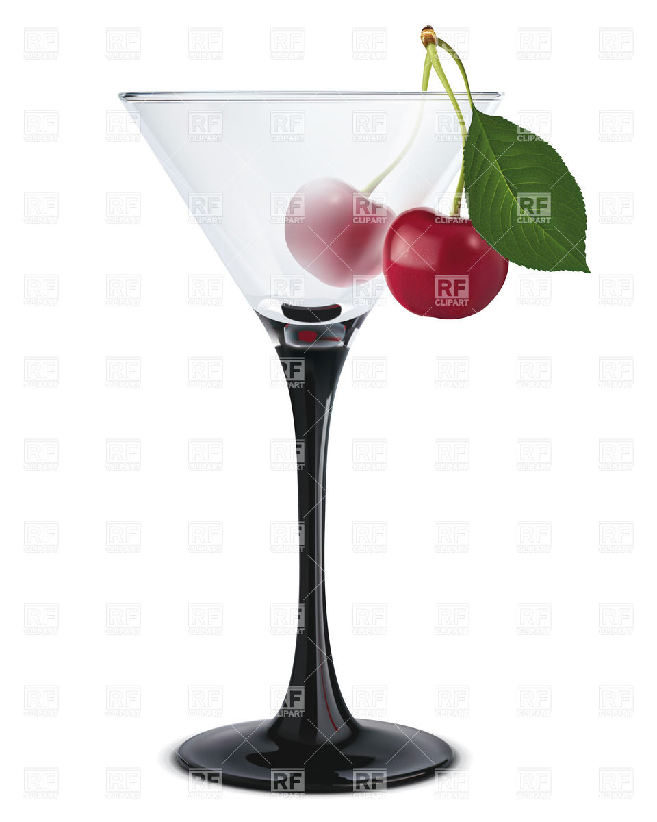 960x1200 Martini Glass With Cherry Vector Image Of Food And Beverages