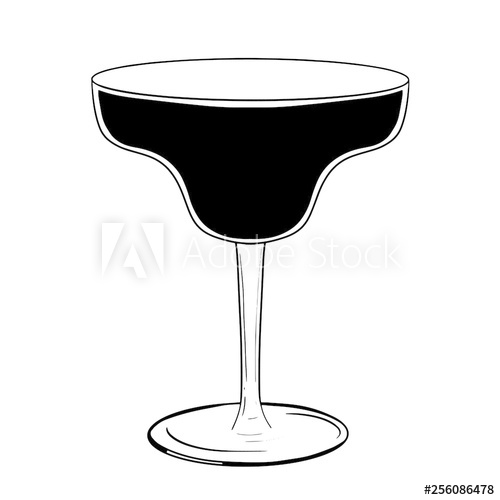 500x500 Cocktail Margarita Glass Vector Simple, Isolated On White