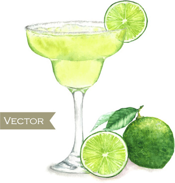 Watercolor Doodle Margarita Cocktail Free Vector In Encapsulated 352x368 Watercolor Doodle Margarita Cocktail Free Vector In Encapsulated