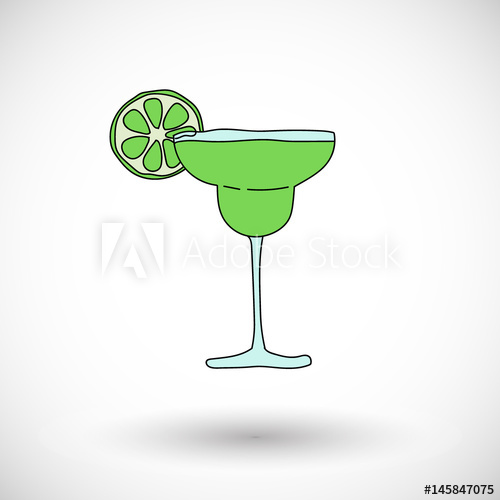 Cocktail Margarita Vector Icon With Round Shadow 500x500 Cocktail Margarita Vector Icon With Round Shadow