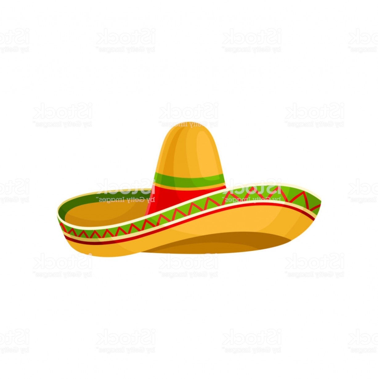 1227x1228 Mexican Sombrero Hat Vector Illustration On A White Background Gm